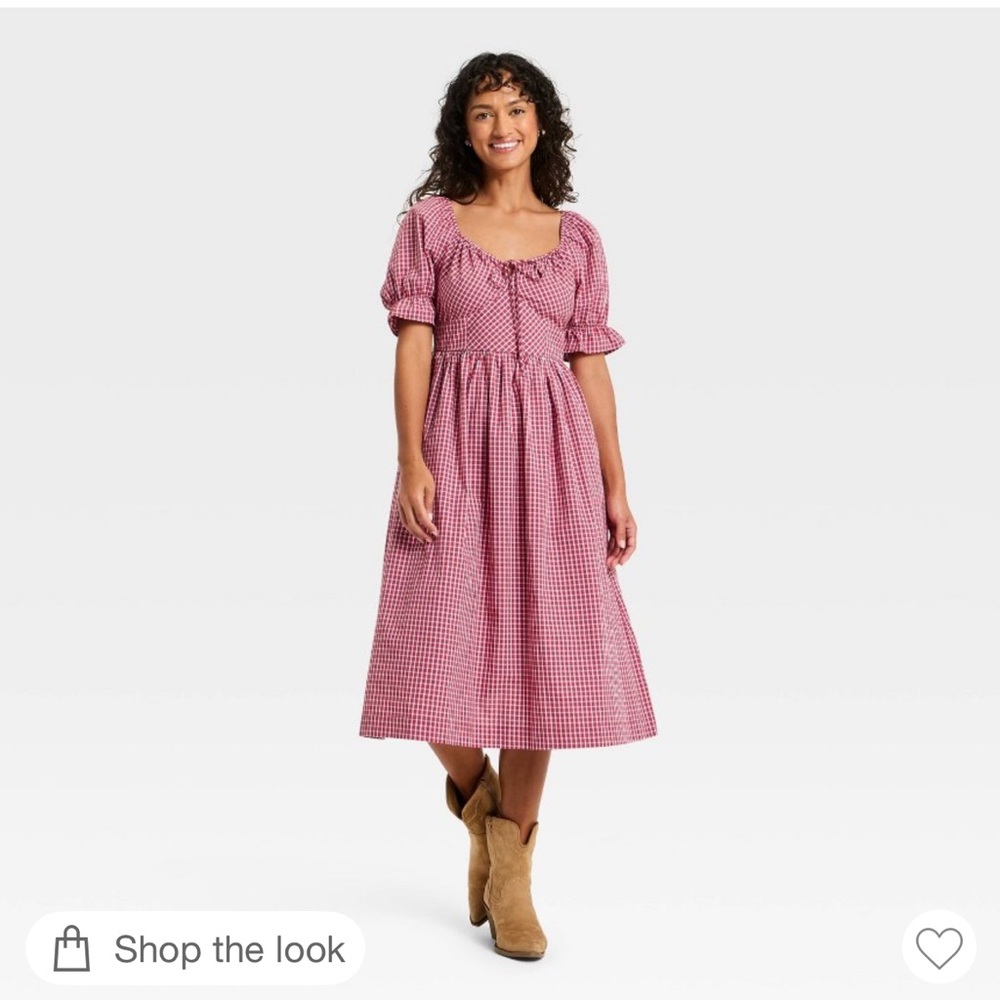 Universal Thread Red Checkered Midi Dress